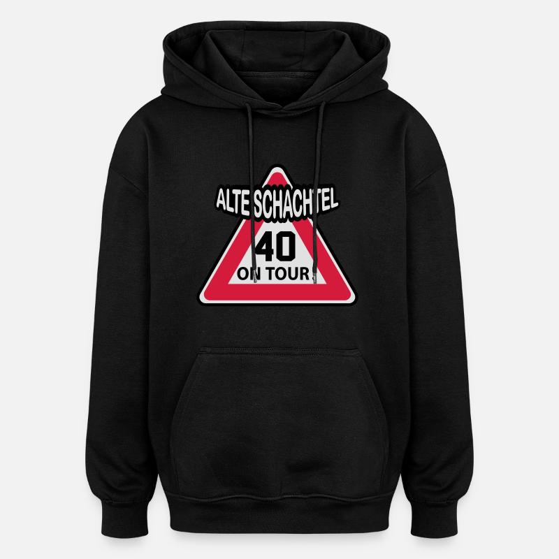 40 - Sweat à capuche oversize unisexe - noir