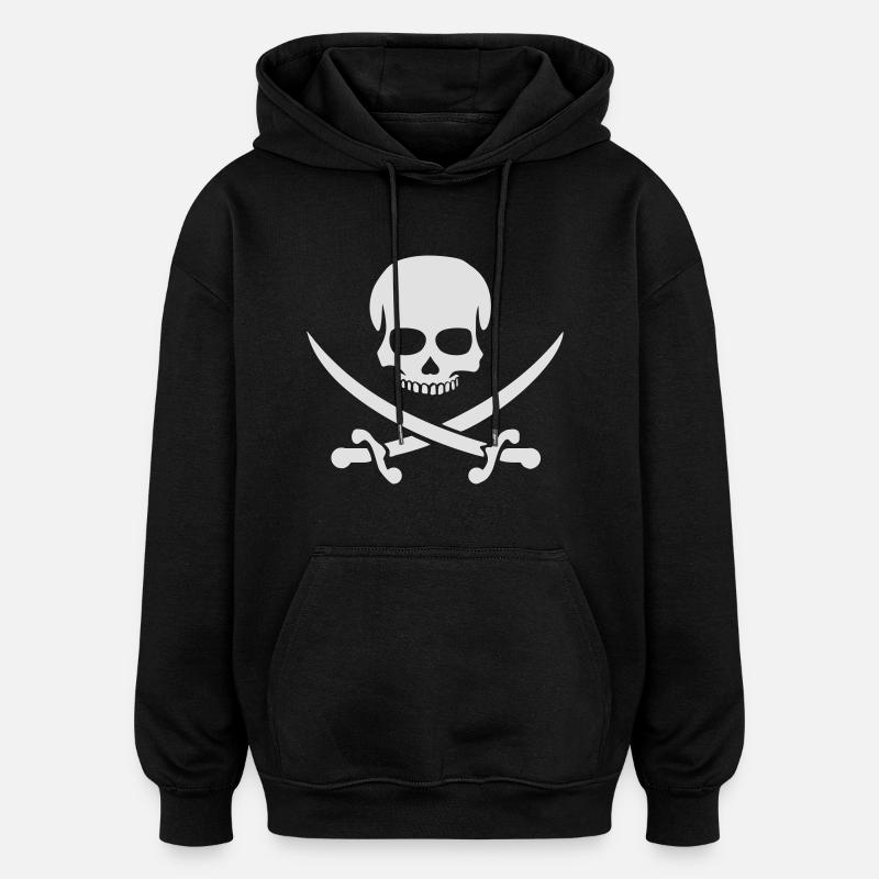 Crâne de pirate - Sweat à capuche oversize unisexe - noir