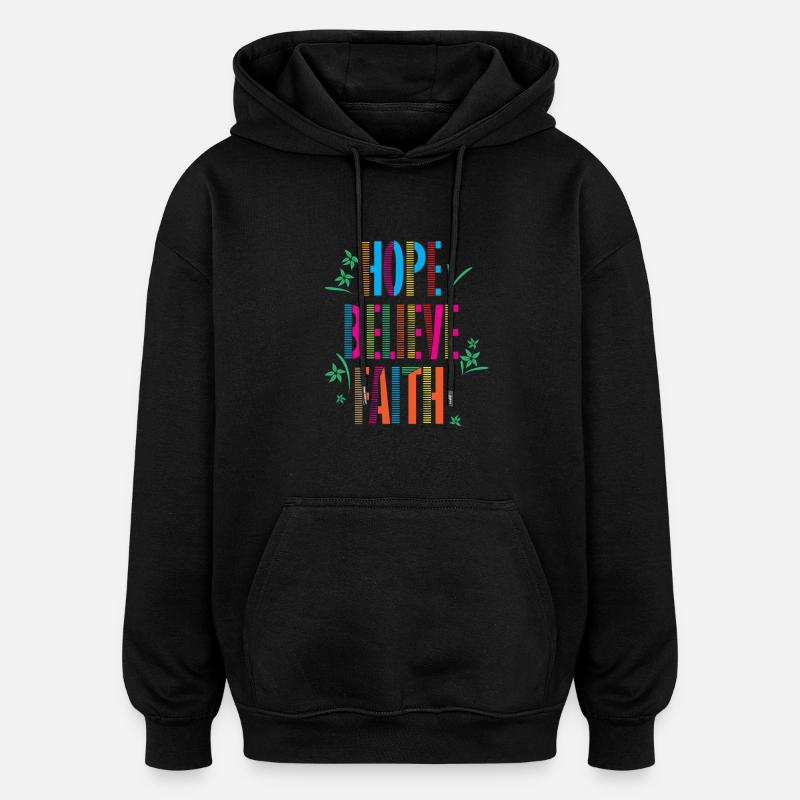 Espoir confiance foi motivation modèle - Sweat à capuche oversize unisexe - noir