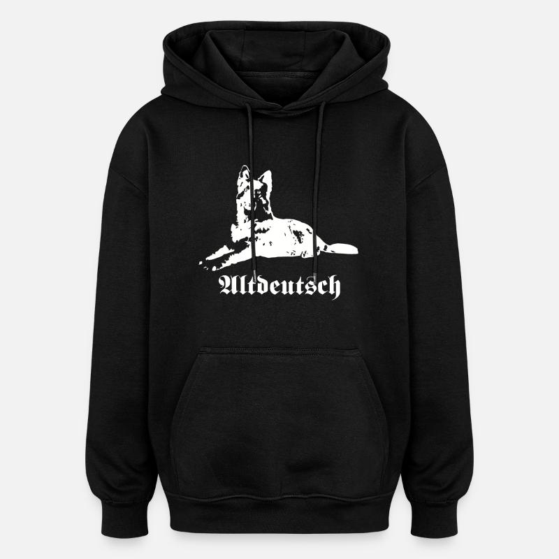 Berger allemand ancien - Sweat à capuche oversize unisexe - noir