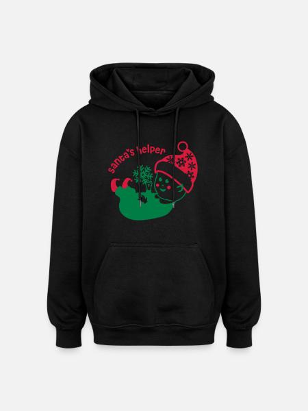Santa's Little Helper Elf Maternity - Oversized Unisex Hoodie - black