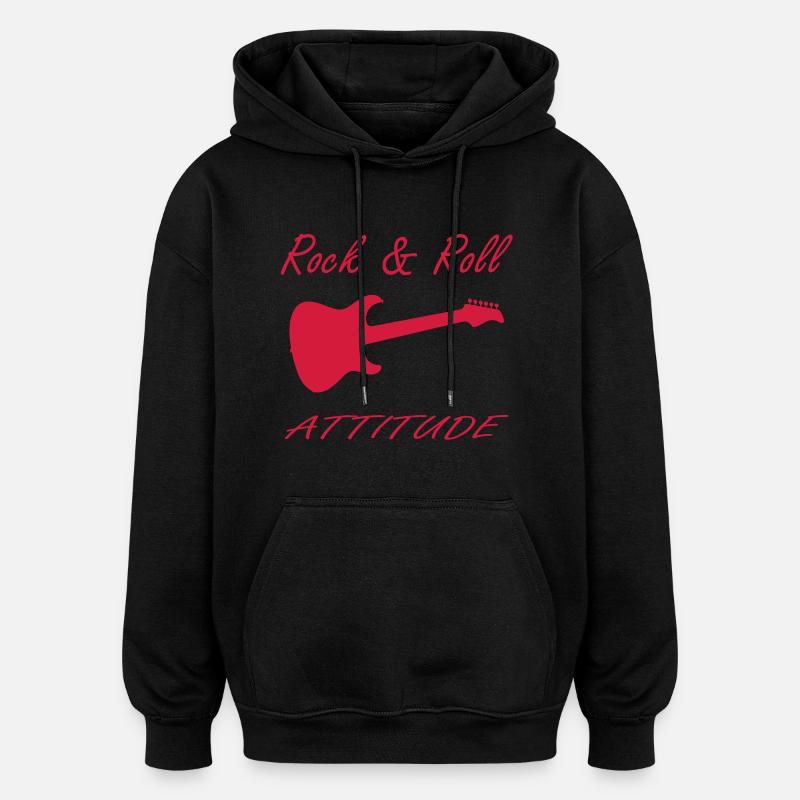 rock - Sweat à capuche oversize unisexe - noir