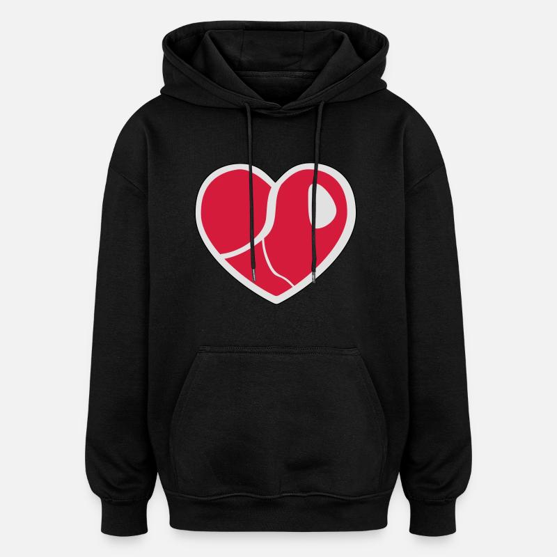 Steak de coeur - Sweat à capuche oversize unisexe - noir