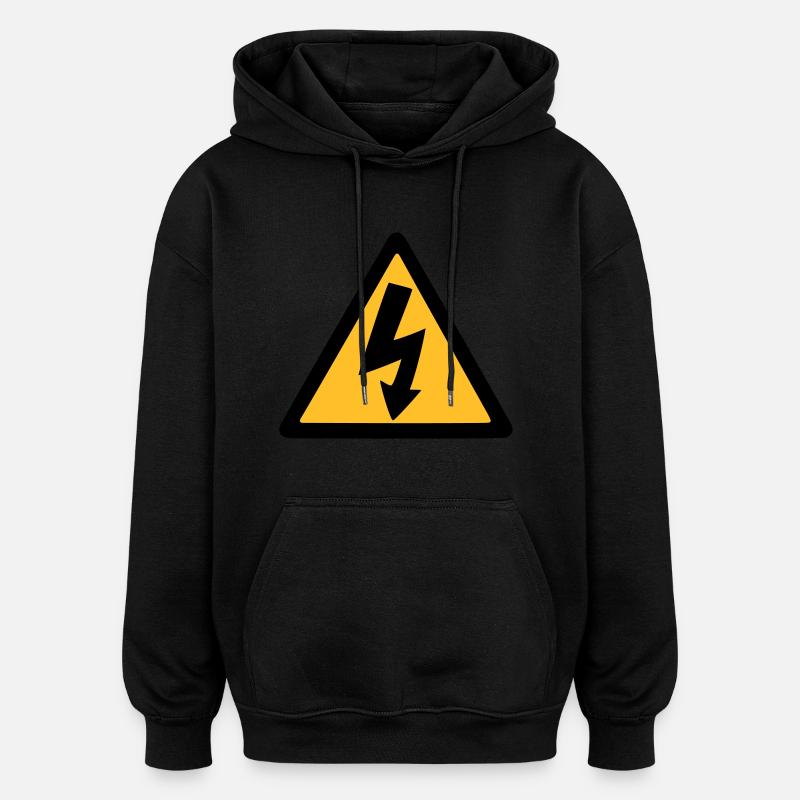 lightning thunder - Oversized Unisex Hoodie - black