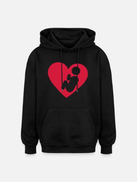 Icon heart baby fetus symbol - Oversized Unisex Hoodie - black