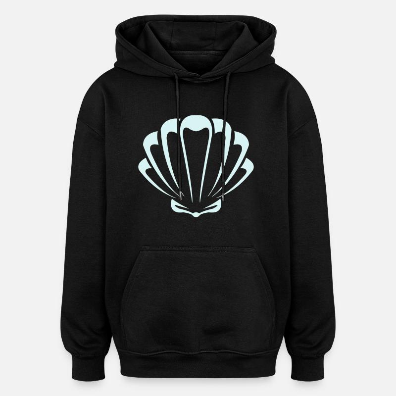 muschel - Oversized Unisex Hoodie - Schwarz