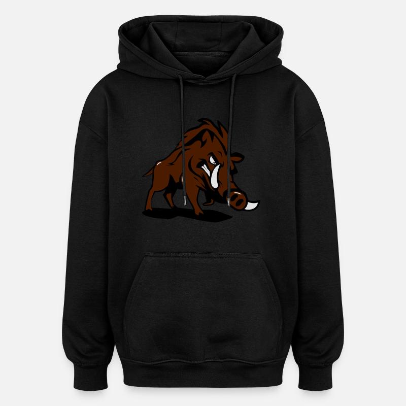 wildschwein dangereux - Sweat à capuche oversize unisexe - noir
