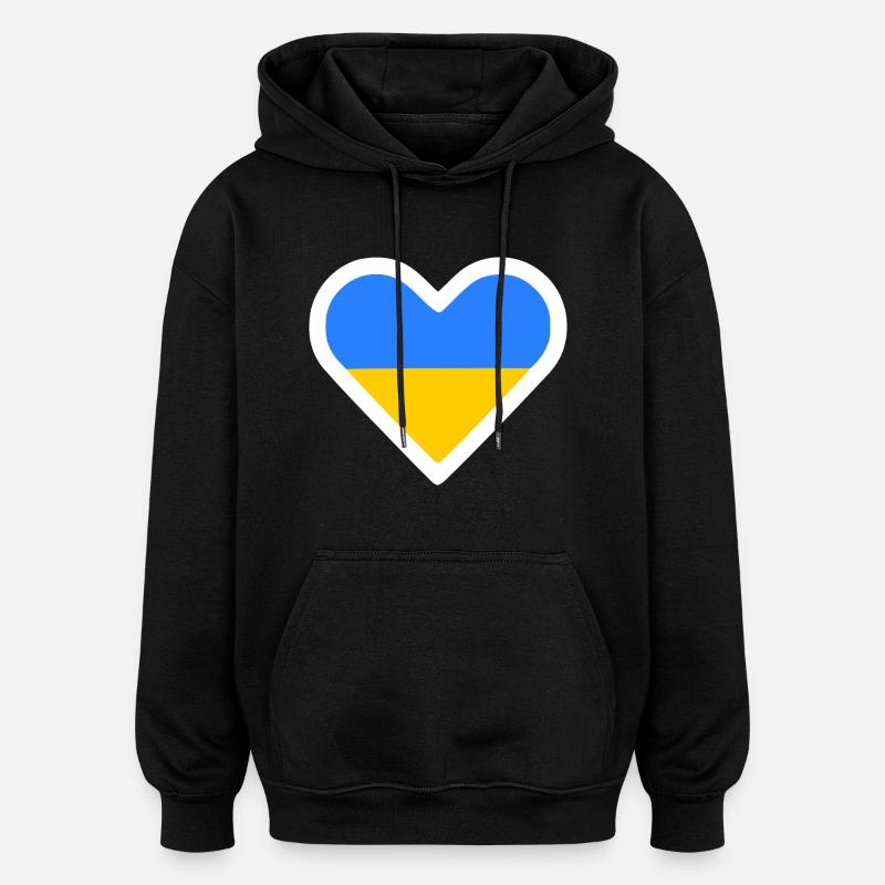 Ukraine - Sweat à capuche oversize unisexe - noir
