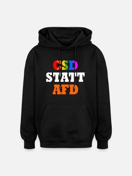 Csd statt afd - Oversized Unisex Hoodie - Schwarz