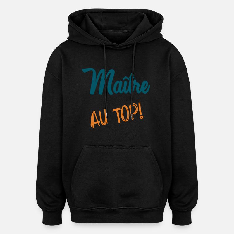 MAITRE - Sweat à capuche oversize unisexe - noir