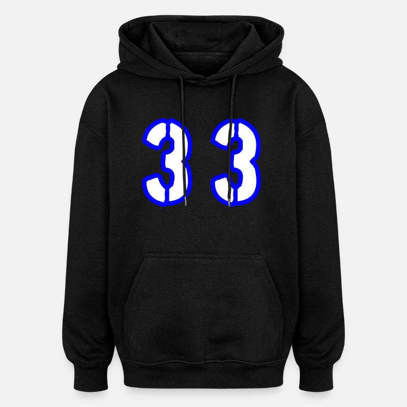 33 Symbole numérique - Sweat à capuche oversize unisexe - noir