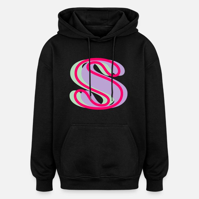 Mehrfarbiger Buchstabe s - Oversized Unisex Hoodie - Schwarz