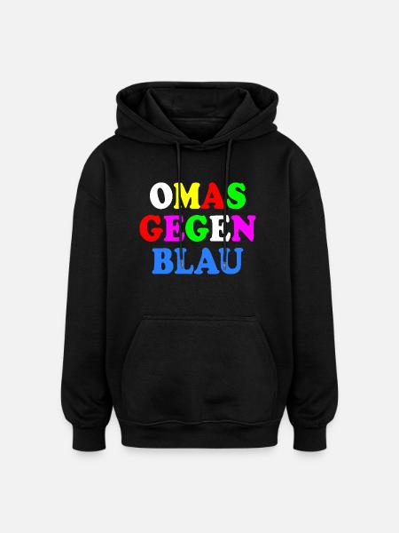 Omas gegen blau - Oversized Unisex Hoodie - Schwarz