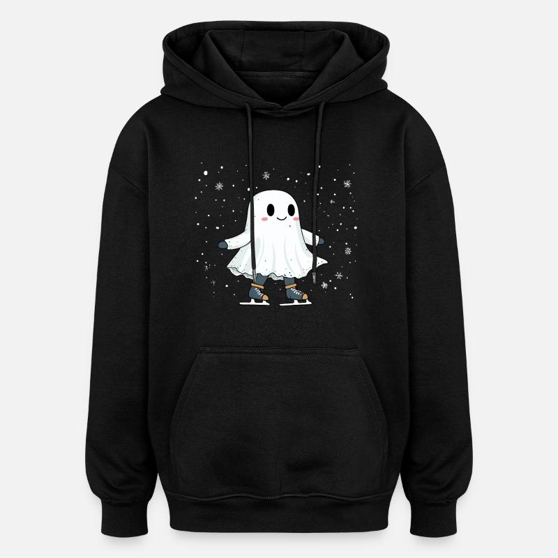 Fantôme sur patins - Sweat à capuche oversize unisexe - noir