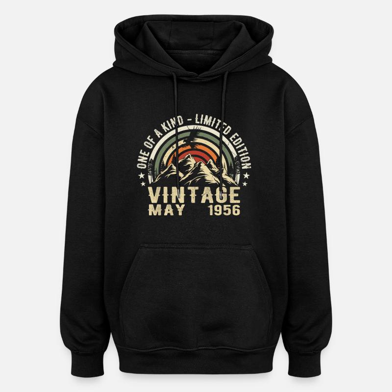 mai 1956 - may 1956 - Sweat à capuche oversize unisexe - noir