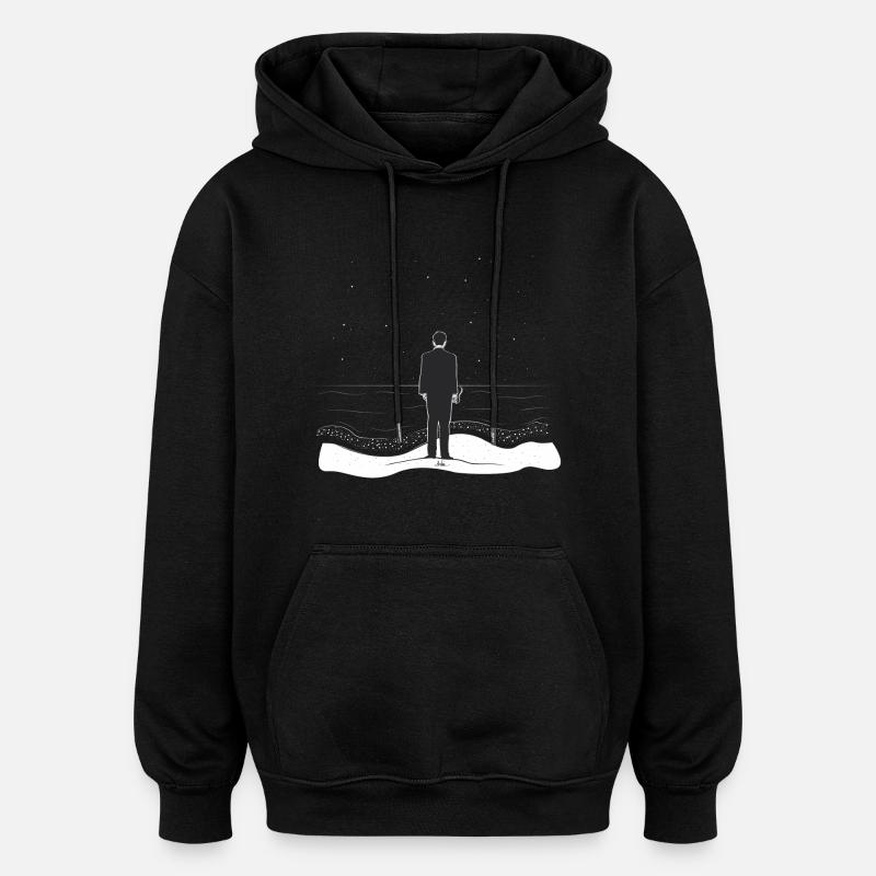 l'homme et la mer - Sweat à capuche oversize unisexe - noir