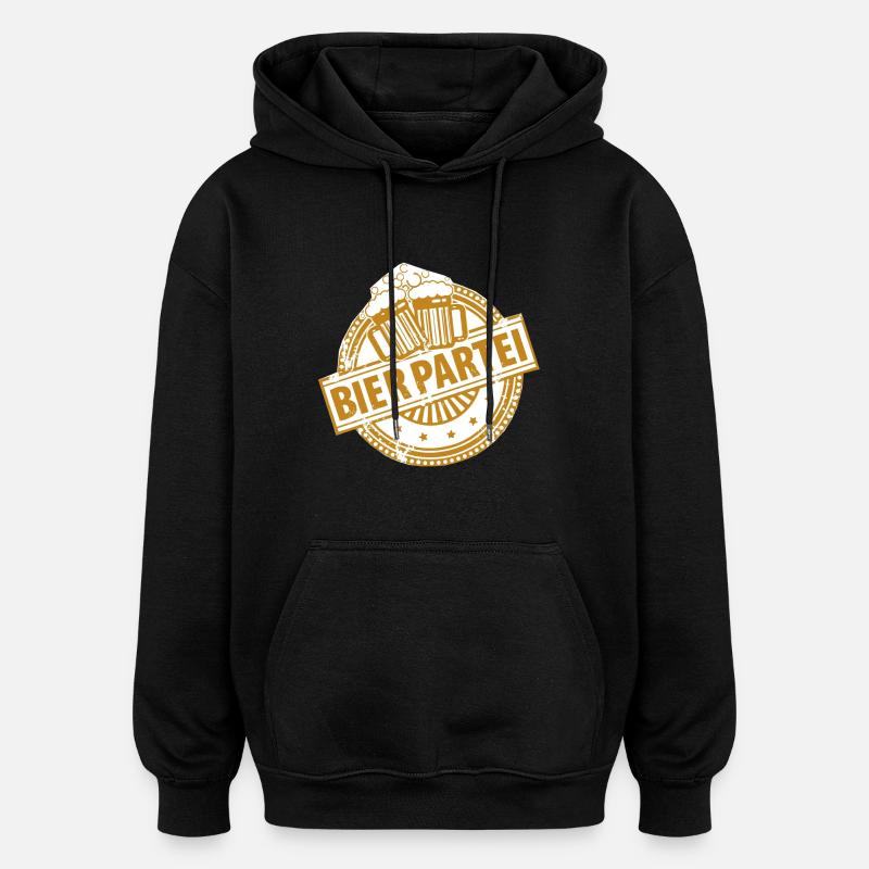 Bierpartei-Logo - Oversized Unisex Hoodie - Schwarz