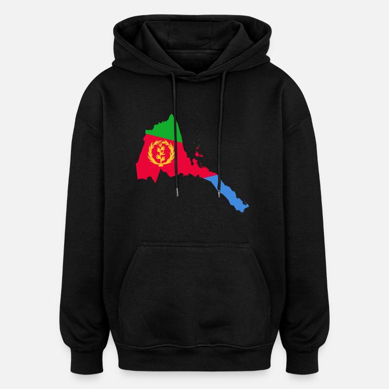 collection érythrée - Sweat à capuche oversize unisexe - noir