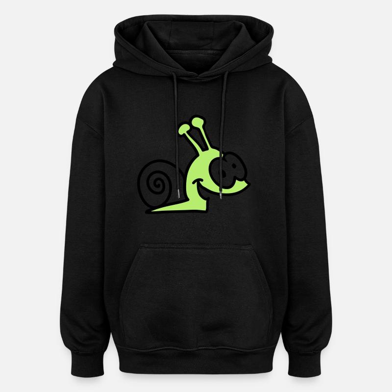 escargot drôle - Sweat à capuche oversize unisexe - noir