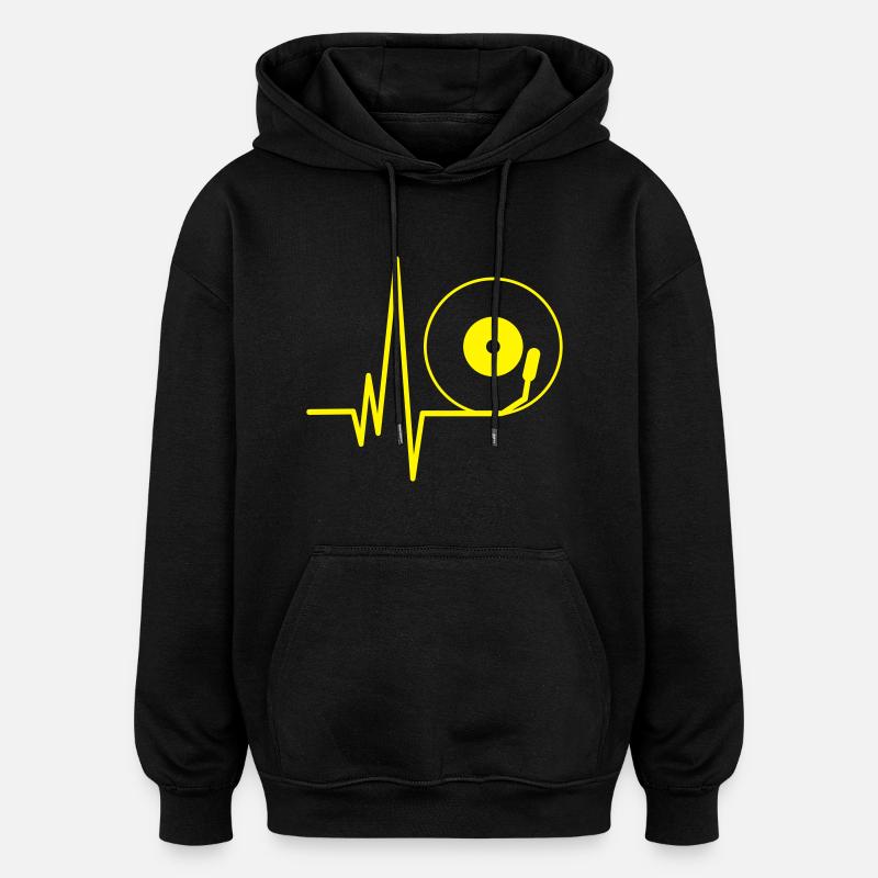 Vinyl Beat - Sweat à capuche oversize unisexe - noir