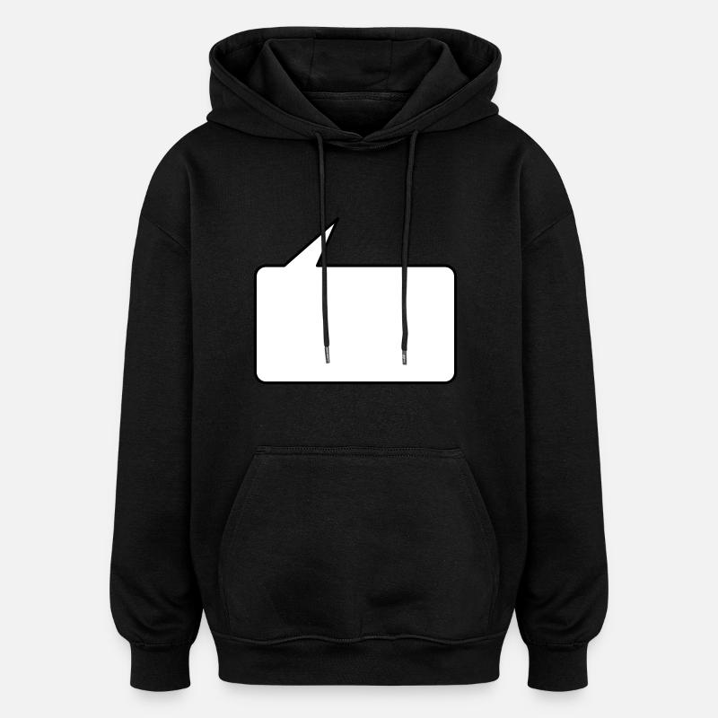 Sprechblase eckig klein 2c - Sweat à capuche oversize unisexe - noir