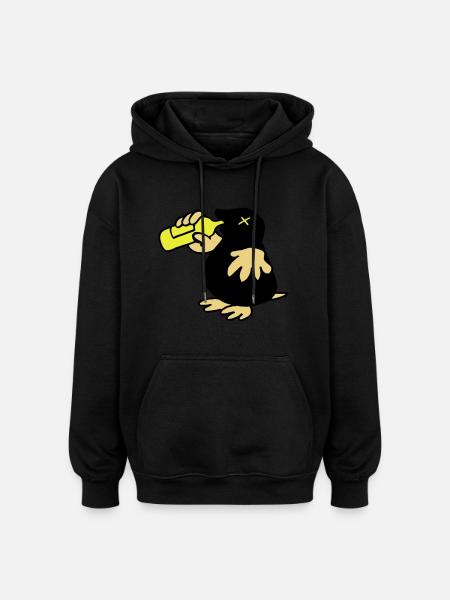 Mole Saufwurf - Oversized Unisex Hoodie - black