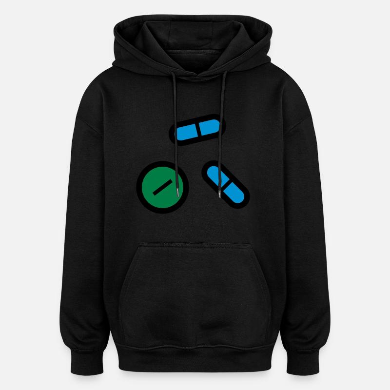 Pilules, médicaments, médicaments, médicaments - Sweat à capuche oversize unisexe - noir