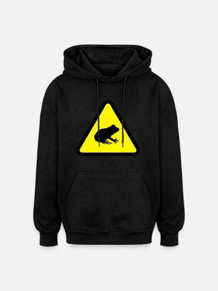 Attention Frog - Oversized Unisex Hoodie - black