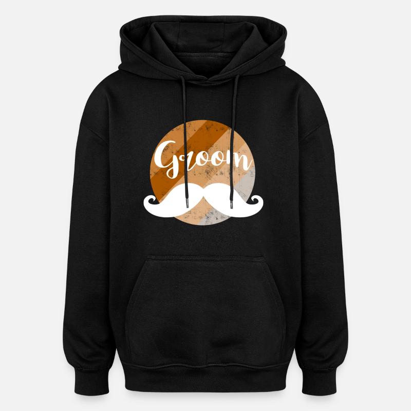 Moustache de marié - Sweat à capuche oversize unisexe - noir