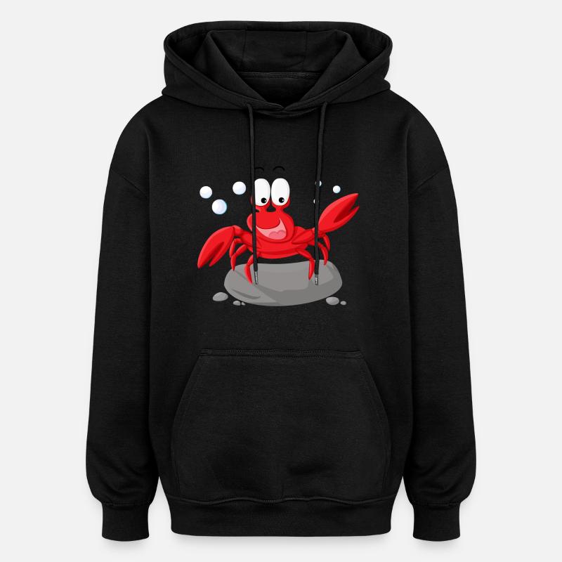 Krabbe Meer-Serie - Oversized Unisex Hoodie - Schwarz