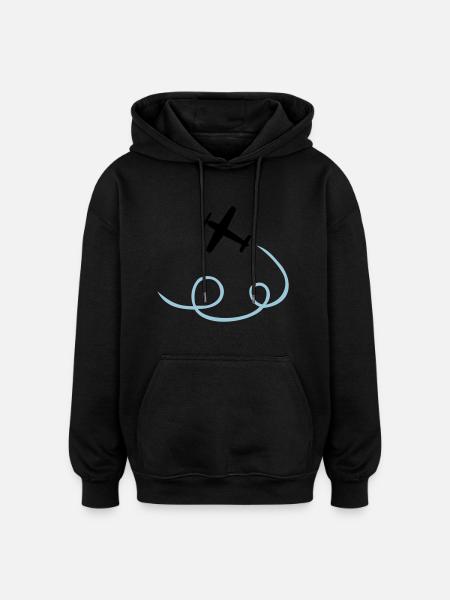 Airplane - Oversized Unisex Hoodie - black
