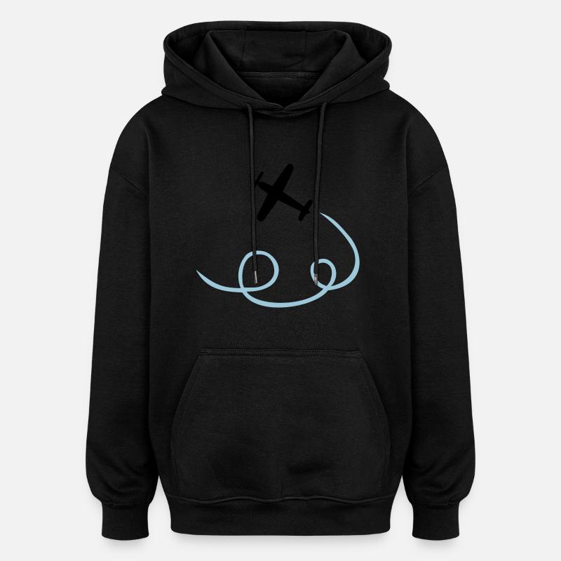 Avion - Sweat à capuche oversize unisexe - noir