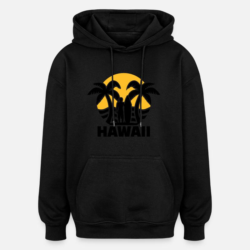 Hawaii - Sweat à capuche oversize unisexe - noir