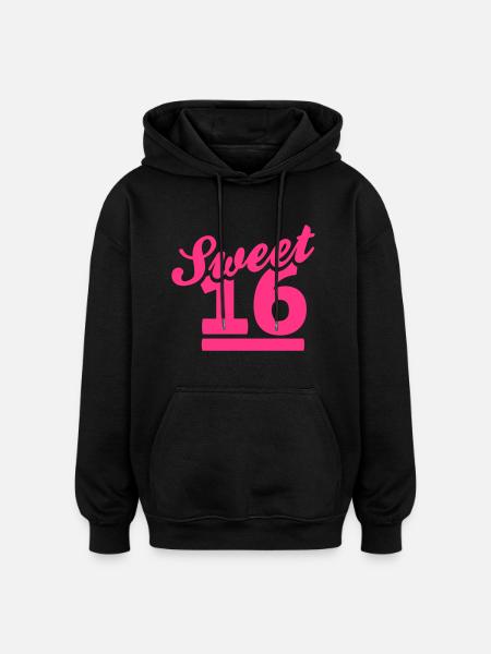 sweet 16 - Oversized Unisex Hoodie - black