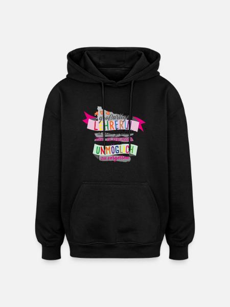 Großartige Lehrerin - Oversized Unisex Hoodie - Schwarz