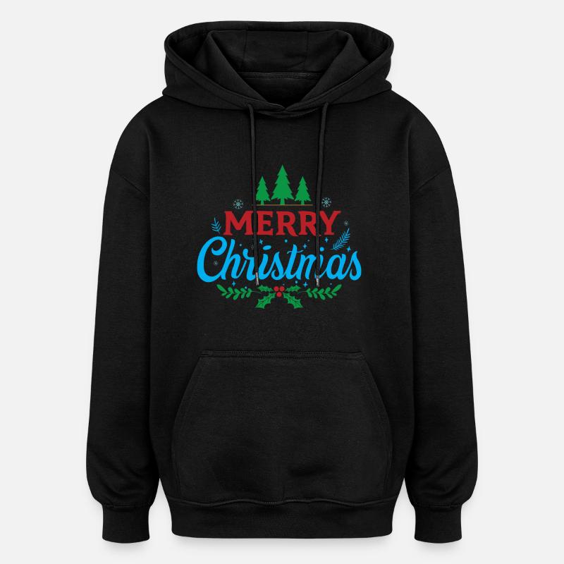 Joyeux Noël - Sweat à capuche oversize unisexe - noir