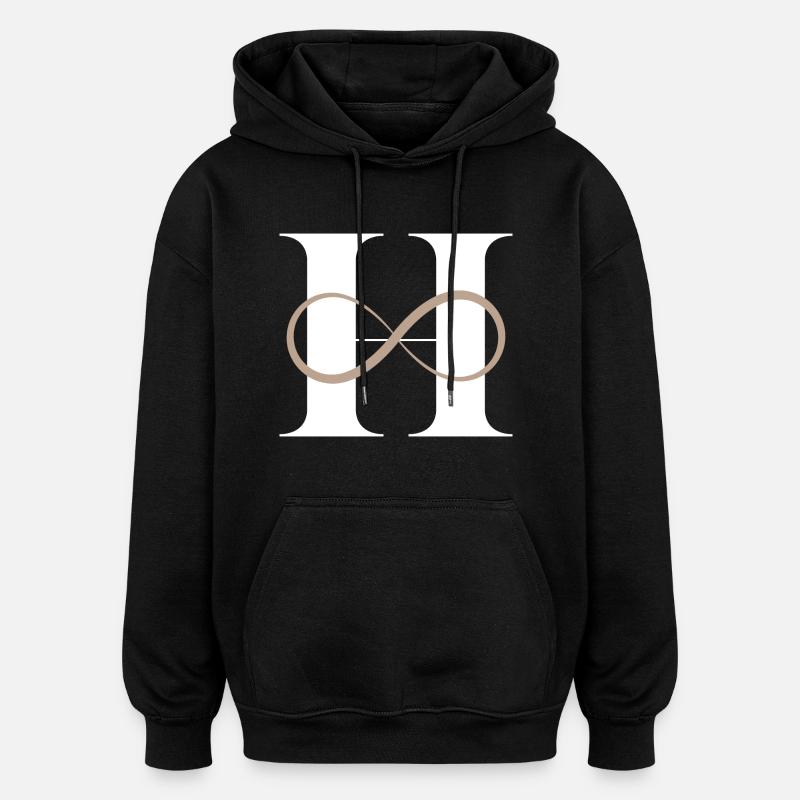 Lettre h infinie - Sweat à capuche oversize unisexe - noir