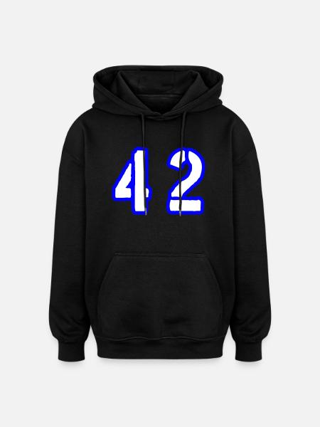 42 Symbole numérique - Sweat à capuche oversize unisexe - noir