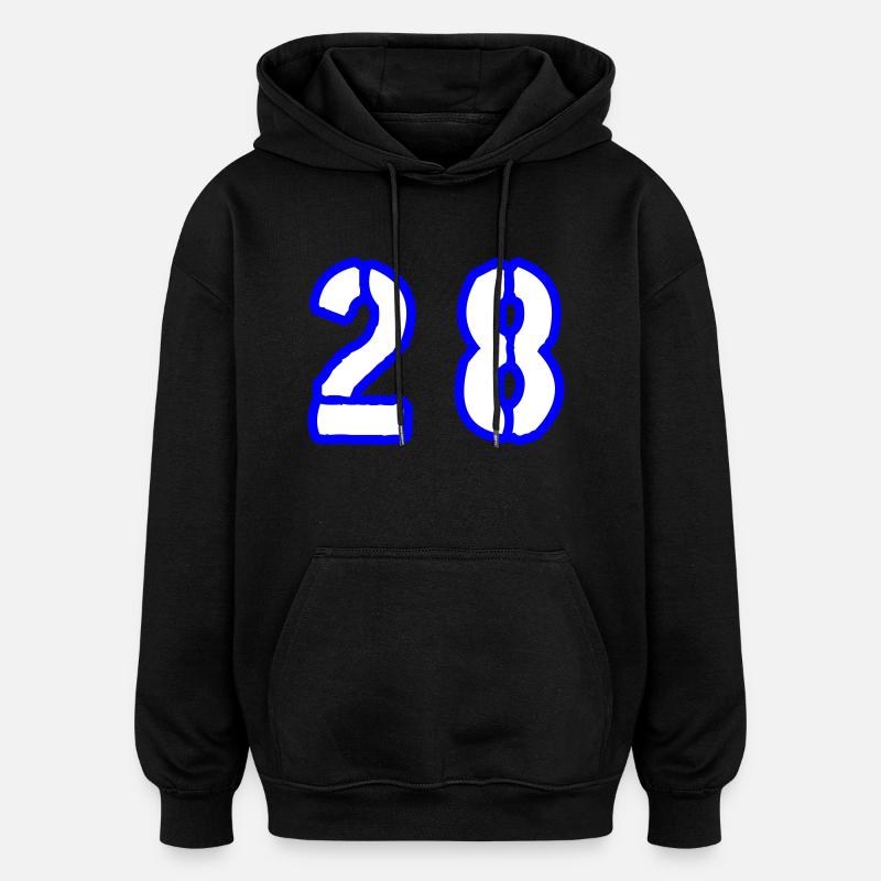 28 Symbole numérique - Sweat à capuche oversize unisexe - noir