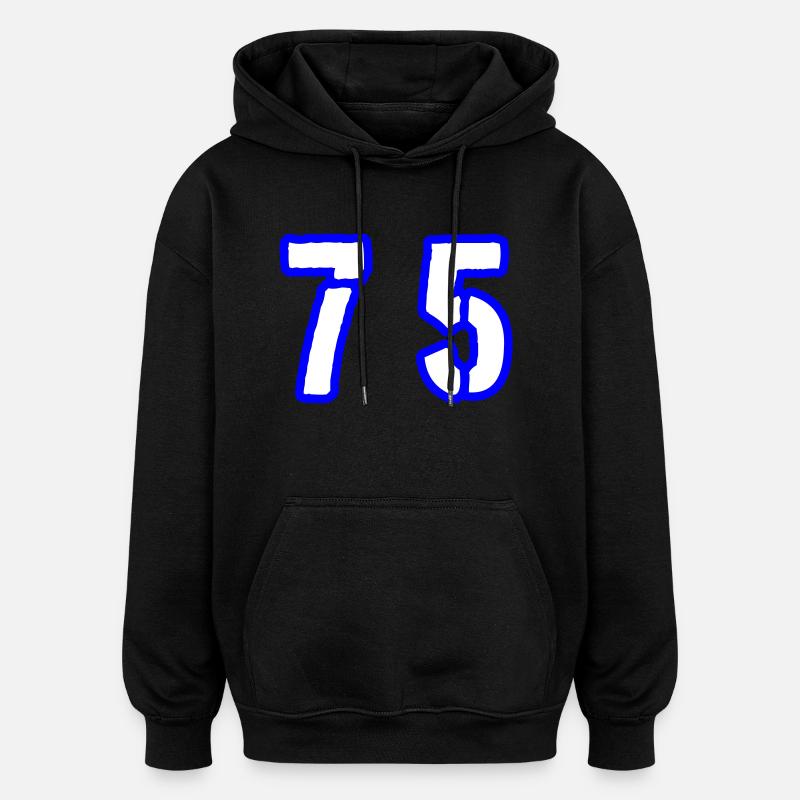 75 Symbole numérique - Sweat à capuche oversize unisexe - noir