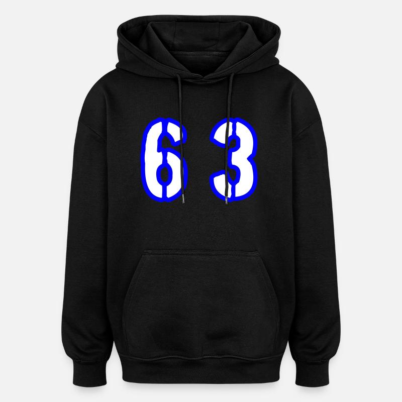 63 Symbole numérique - Sweat à capuche oversize unisexe - noir