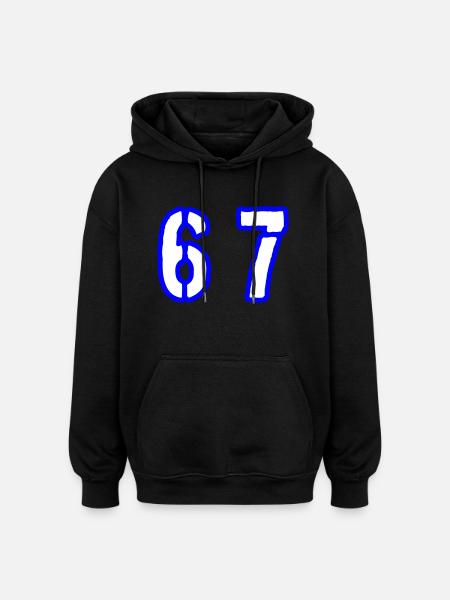 67 Number Symbol - Oversized Unisex Hoodie - black