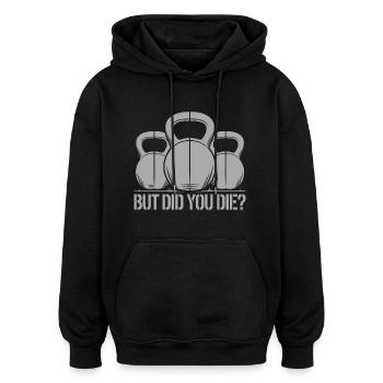 Motivation with humor for the gym - Oversized Unisex Hoodie - black - Front - Noah (186cm)