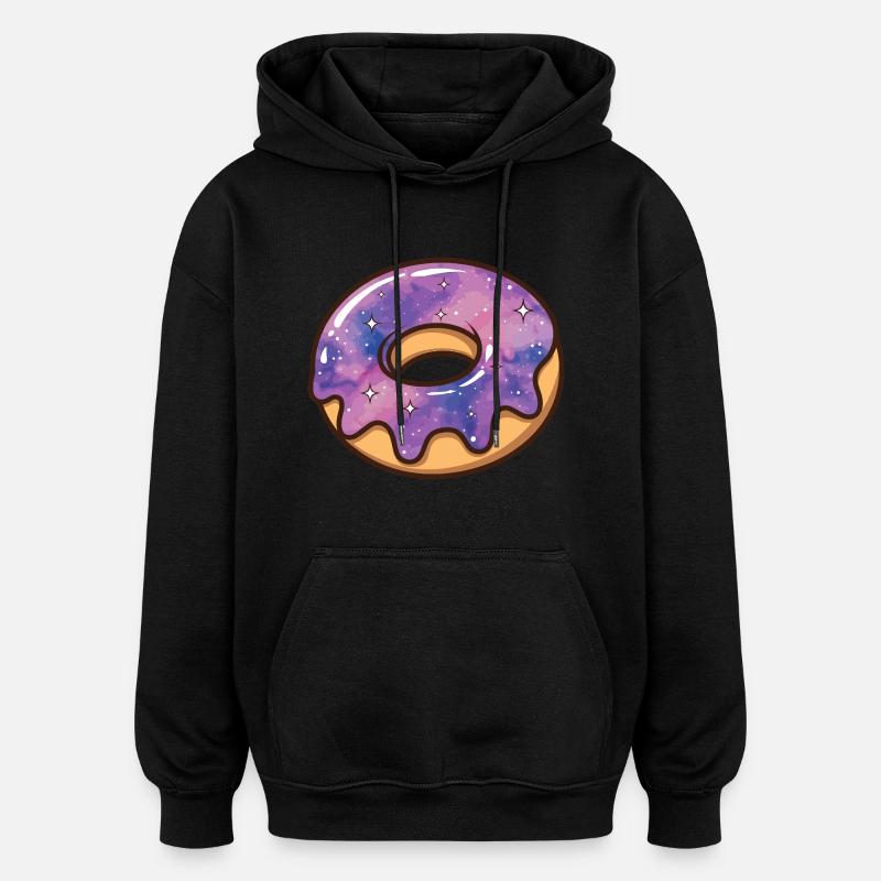 Kosmische Galaxie Donut - Oversized Unisex Hoodie - Schwarz