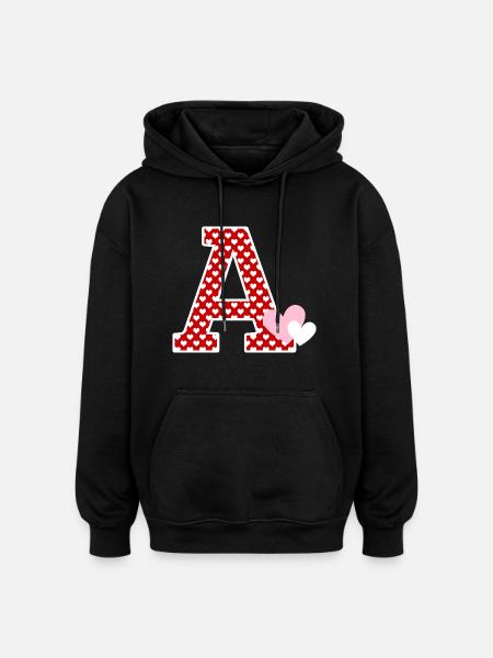 Letter to the heart - Oversized Unisex Hoodie - black