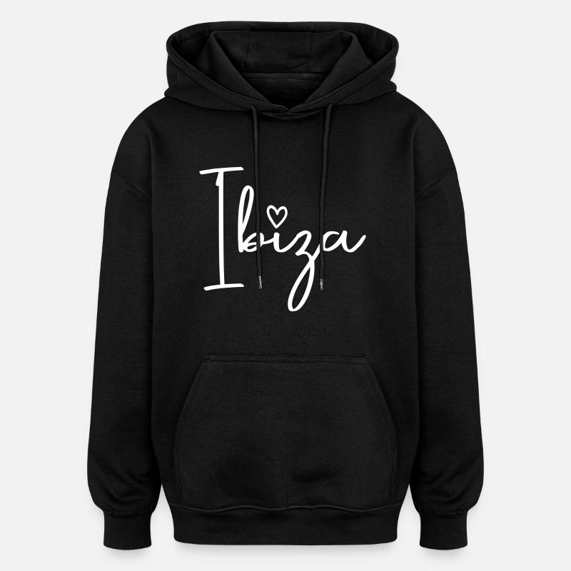 Cœur d’Ibiza - Sweat à capuche oversize unisexe - noir