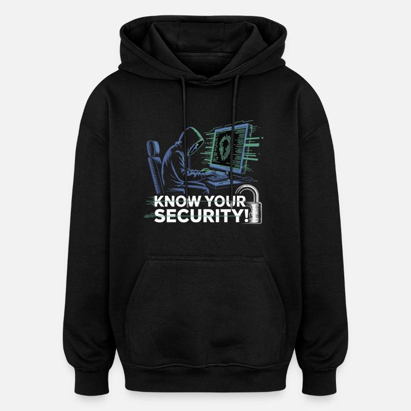 CONNAISSEZ VOTRE SÉCURITÉ - Sweat à capuche oversize unisexe - noir