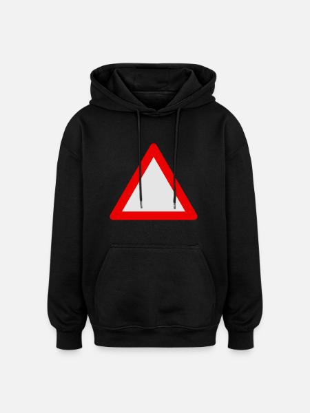 Blank Warning Triangle - Oversized Unisex Hoodie - black