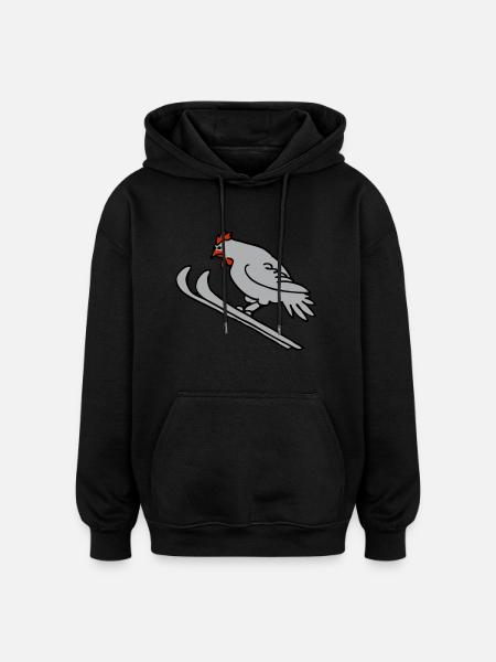Ski-Henne - Oversized Unisex Hoodie - Schwarz