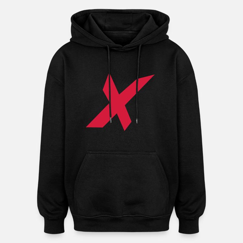 Kreuzchen - Oversized Unisex Hoodie - Schwarz
